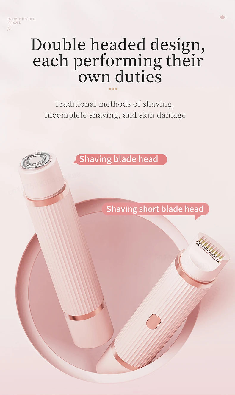 Afeitadora eléctrica para mujer con dos cabezales, resistente al agua IPX7 y USB