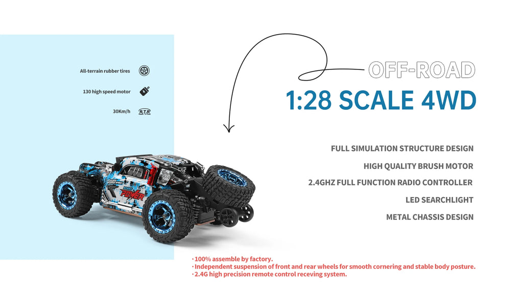 WLtoys 284131/284161/284010/32221 con Luces LED, 2.4G, 4WD, 30 km/h, Chasis Metálico, Coches RC Eléctricos de Alta Velocidad para Derrapes Todoterreno