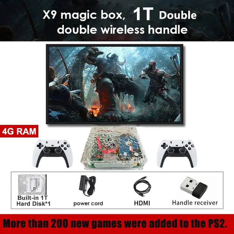 Consola de Juegos Retro LZAKMR X9 1TB con Más de 70,000 Juegos |   Más de 60 Emuladores |   Salida HD 4K |   Caja de Juegos para el Hogar Plug & Play para WII, PSP, PS2 y XBOX