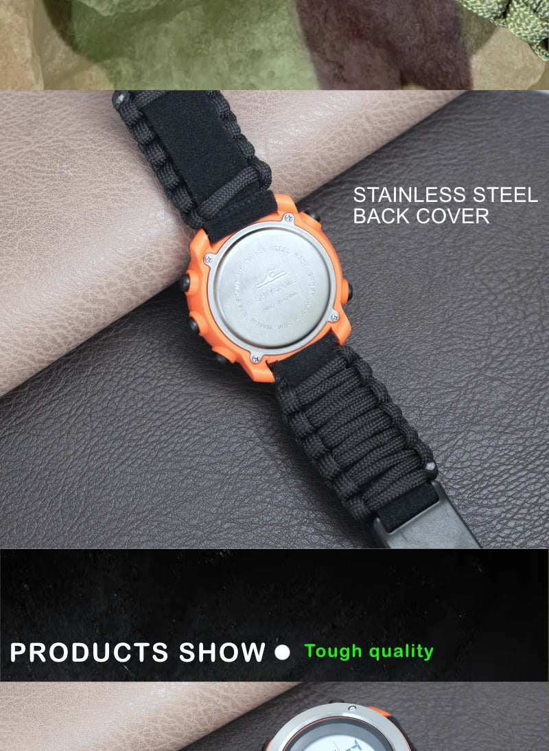 Reloj Digital Deportivo SHIYUNME con Brújula, Termómetro y LED Militar