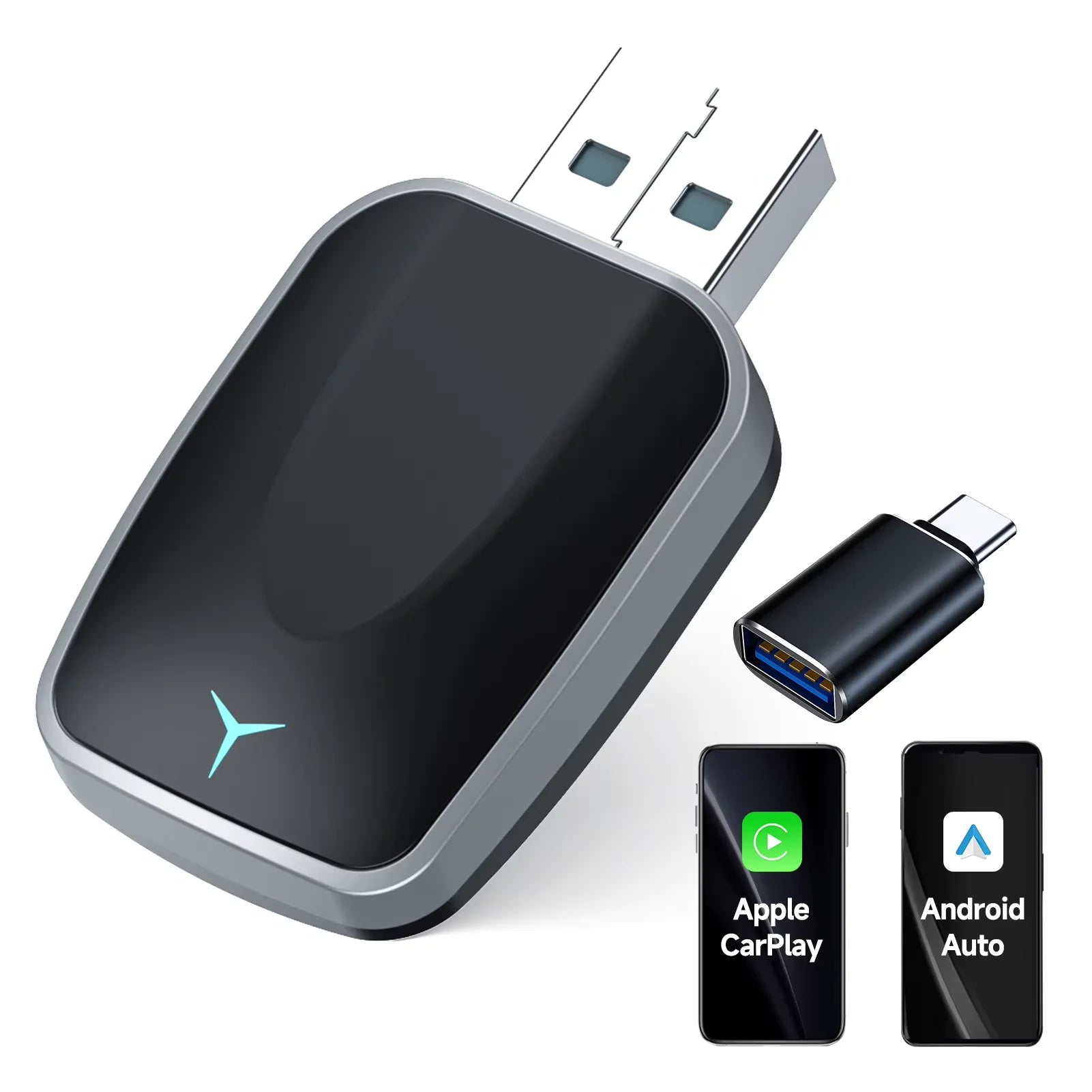 Adaptador Spedal 2 en 1 con cable a inalámbrico CarPlay y adaptador inalámbrico Android Auto Plug & Play
