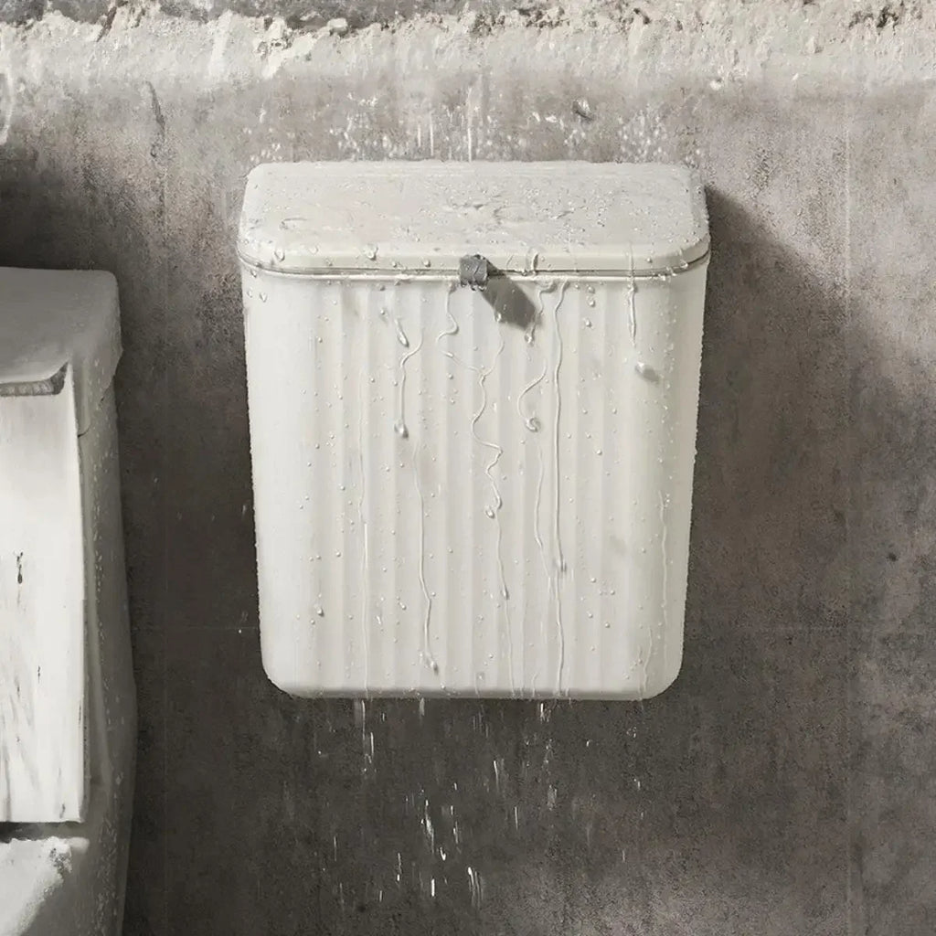 Cubo de basura para cocina con tapa, para colgar en la puerta del armario, almacenamiento creativo para el baño, cesta para papel higiénico, papelera