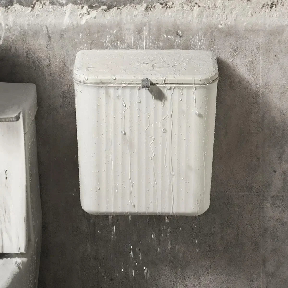Cubo de basura para cocina con tapa, para colgar en la puerta del armario, almacenamiento creativo para el baño, cesta para papel higiénico, papelera