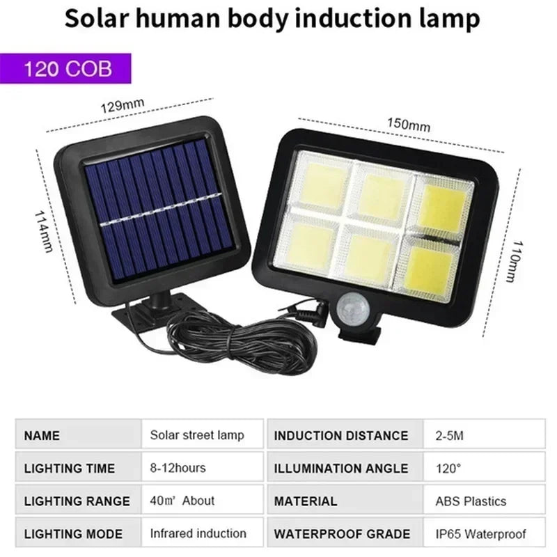 Lámpara Solar de Pared con Sensor de Movimiento 3 Modos
