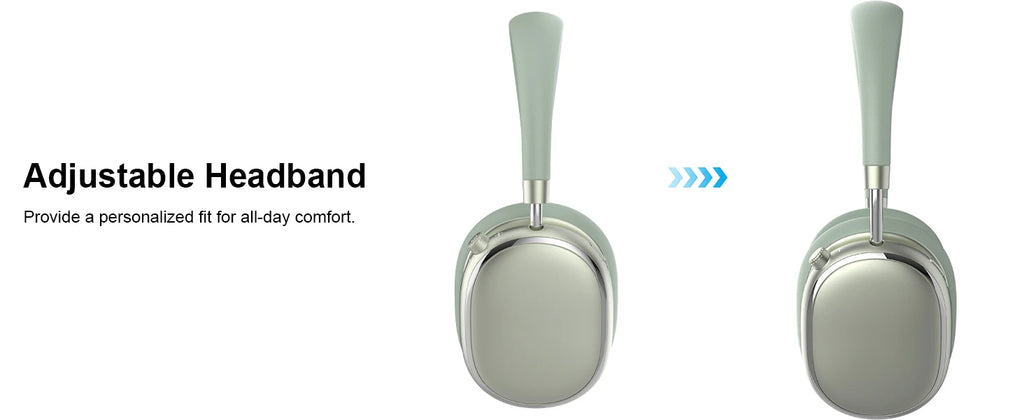 Auriculares híbridos con cancelación activa de ruido con perilla de control 65H de reproducción auriculares sobre la oreja inalámbricos Bluetooth 6,0 Audio de alta resolución