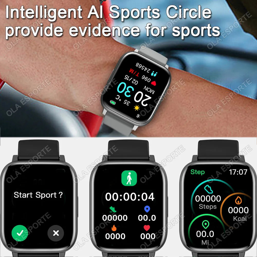 2025 reloj inteligente hombres mujeres GPS HD pantalla táctil Monitor de presión arterial relojes deportivos Bluetooth llamada Fitness reloj inteligente Digital