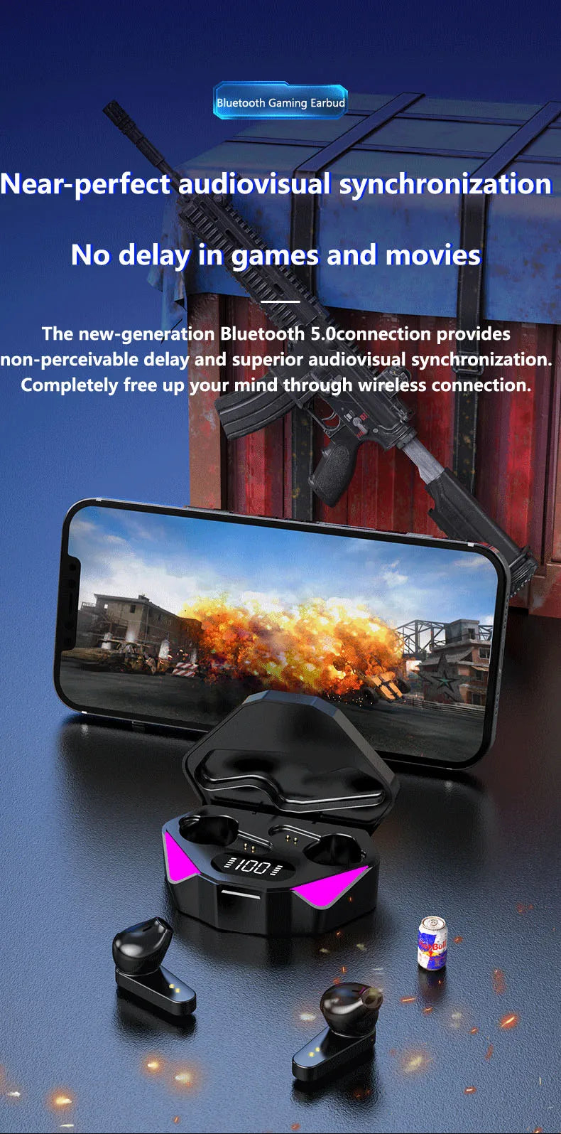 Auriculares Inalámbricos TWS X15 Gaming HiFi Bluetooth 5.0 con Micrófono