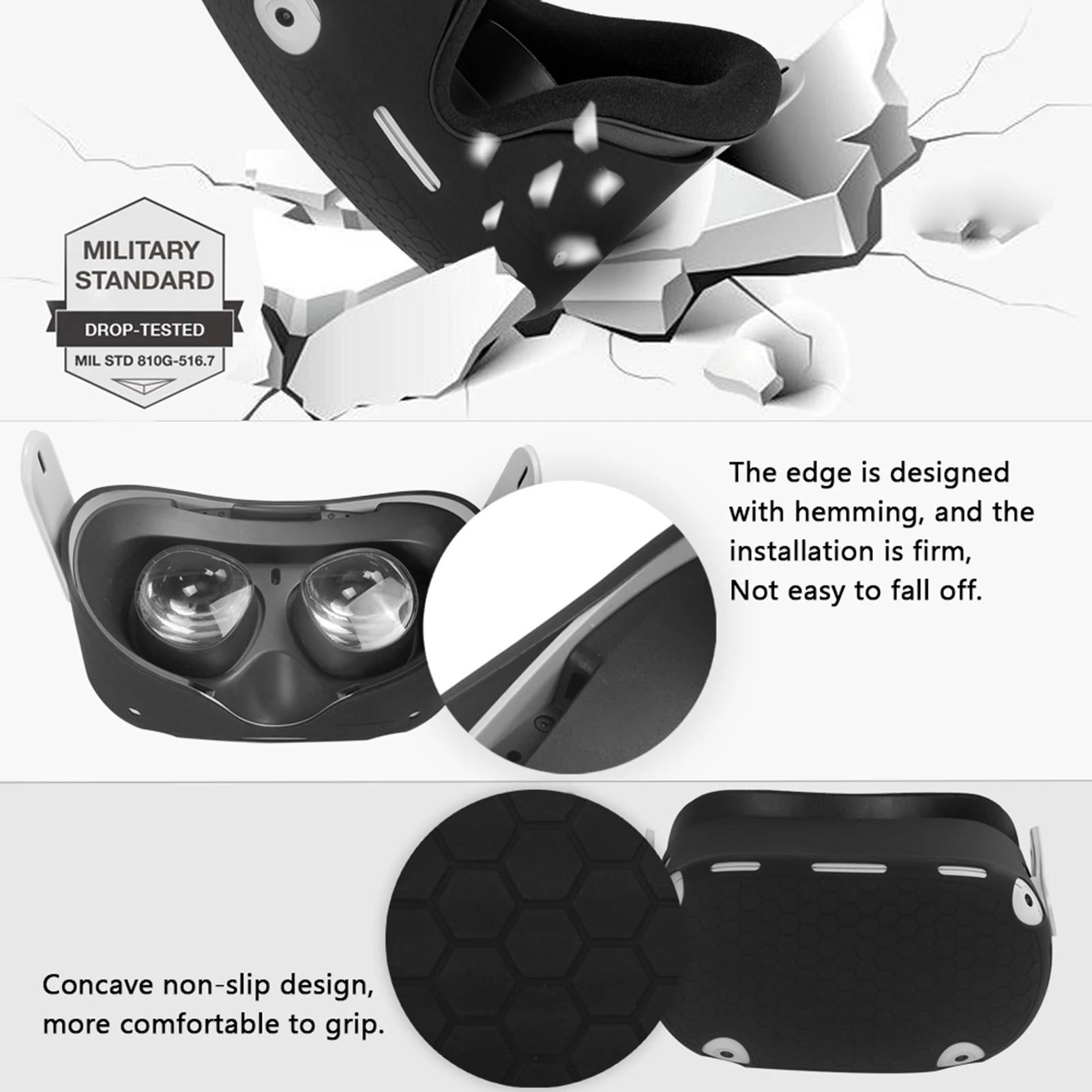 Funda de silicona para Oculus Quest 2 Quest2, accesorios inteligentes, gafas de realidad Virtual 3D VR, auriculares, casco, conjunto de protección de la piel
