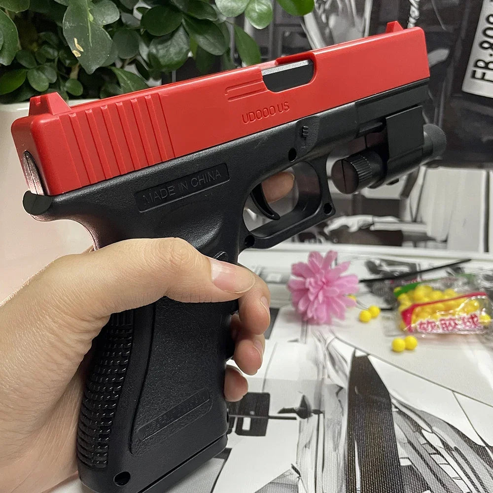 Pistola de balas suaves Airsoft Manual G17, pistola de juguete, revista inferior con láser, deportes al aire libre, arma de juego CS para niños y adultos, regalo