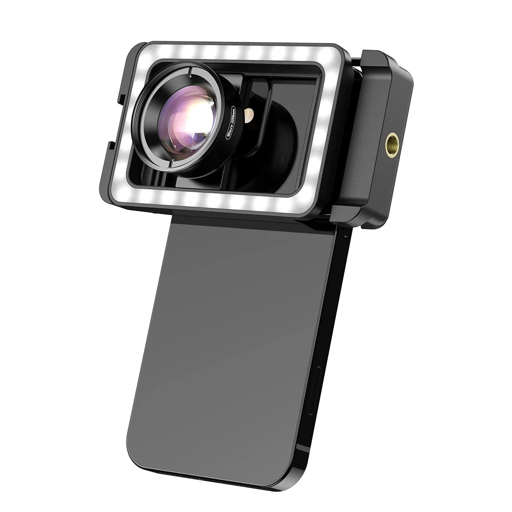 Lente Macro 4K HD 100mm APEXEL con Luz LED para Smartphone