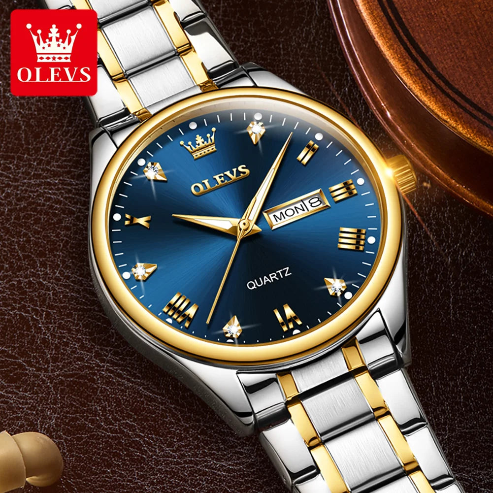 Reloj de Cuarzo OLEVS para Hombre Acero Inoxidable Luminoso