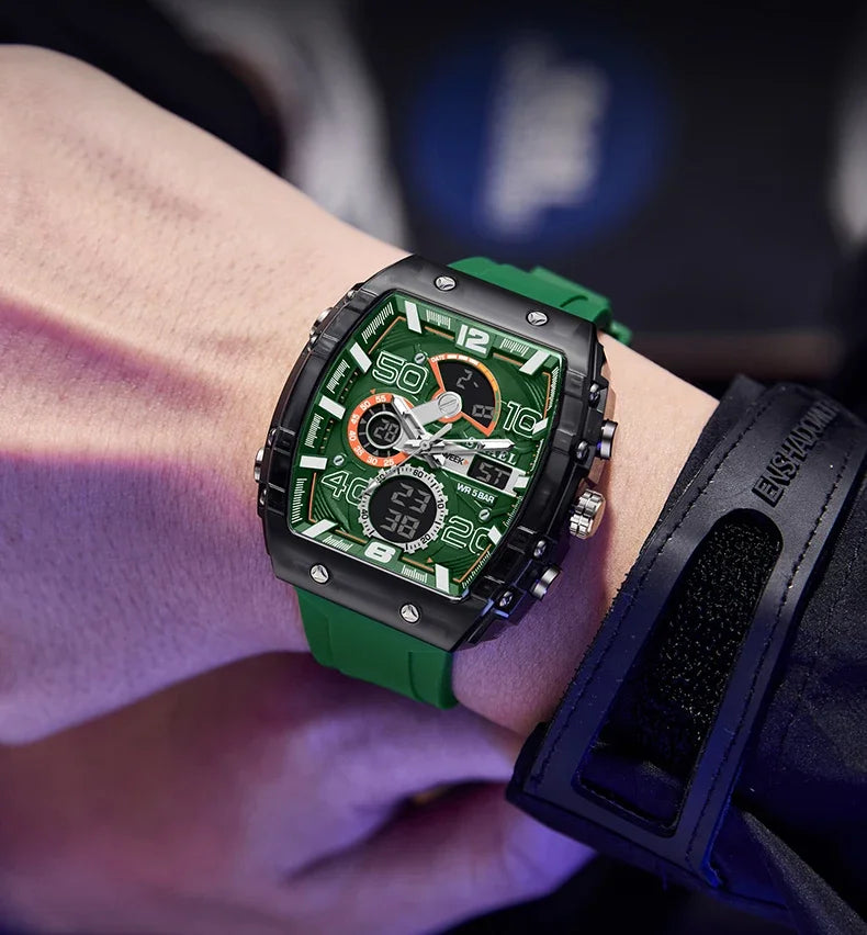 SMAEL 8109 nuevo reloj para hombre, deportivo multifuncional, resistente al agua hasta 50M, pantalla Dual, luz LED nocturna, reloj electrónico para estudiantes de ocio
