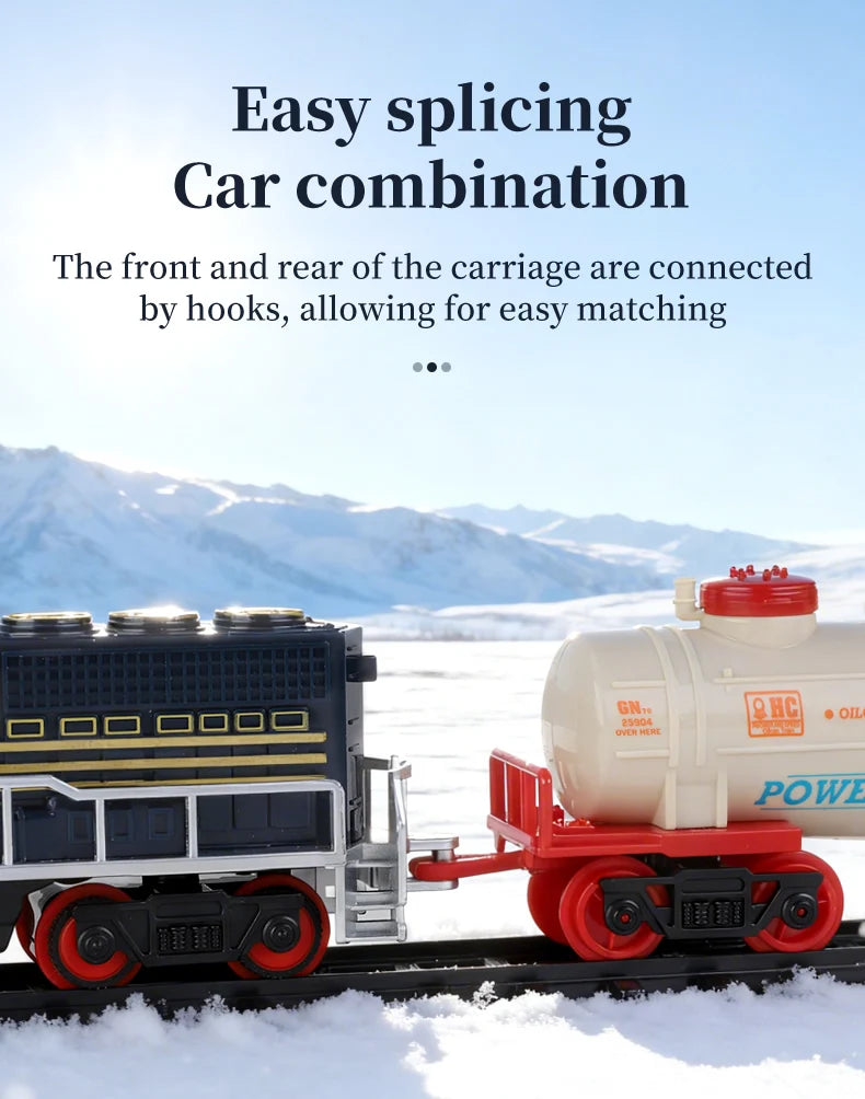Tren Eléctrico de Juguete Vintage con Luces LED y Sonido para Niños