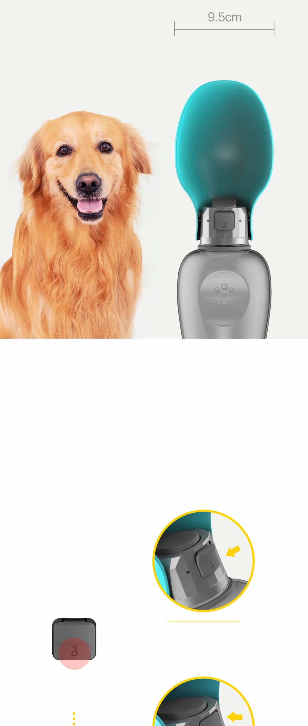 Botella de agua para perros grandes, dispensador de agua portátil de viaje para perros pequeños, medianos y grandes, cuencos para beber para mascotas, suministros alimentadores de Labrador