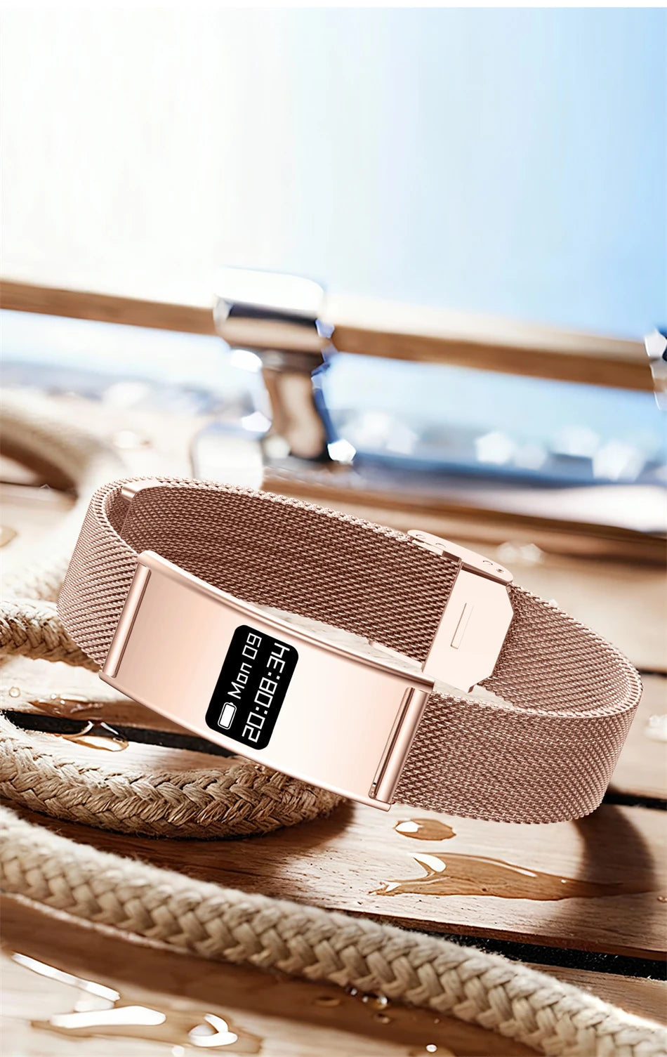 Pulsera Inteligente Deportiva Resistente al Agua IPX8 con Monitor de Salud