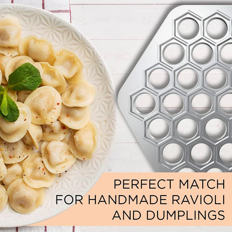 Fabricante de raviolis ruso con 37 agujeros, molde para dumplings, aleación de aluminio, Pelmeni, fabricante de dumplings de carne, cortador de dumplings hecho a mano JT567