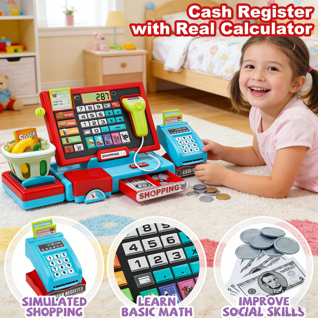 Juego Caja Registradora con Calculadora Real para Niños