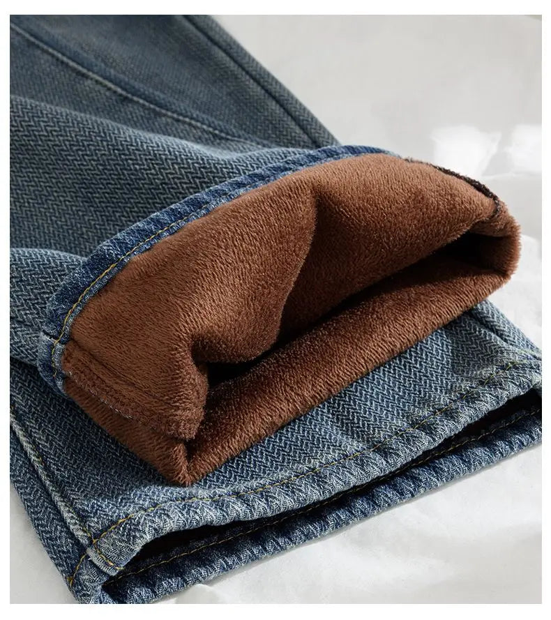 Pantalones Vaqueros de Lana de Pierna Ancha para Mujer