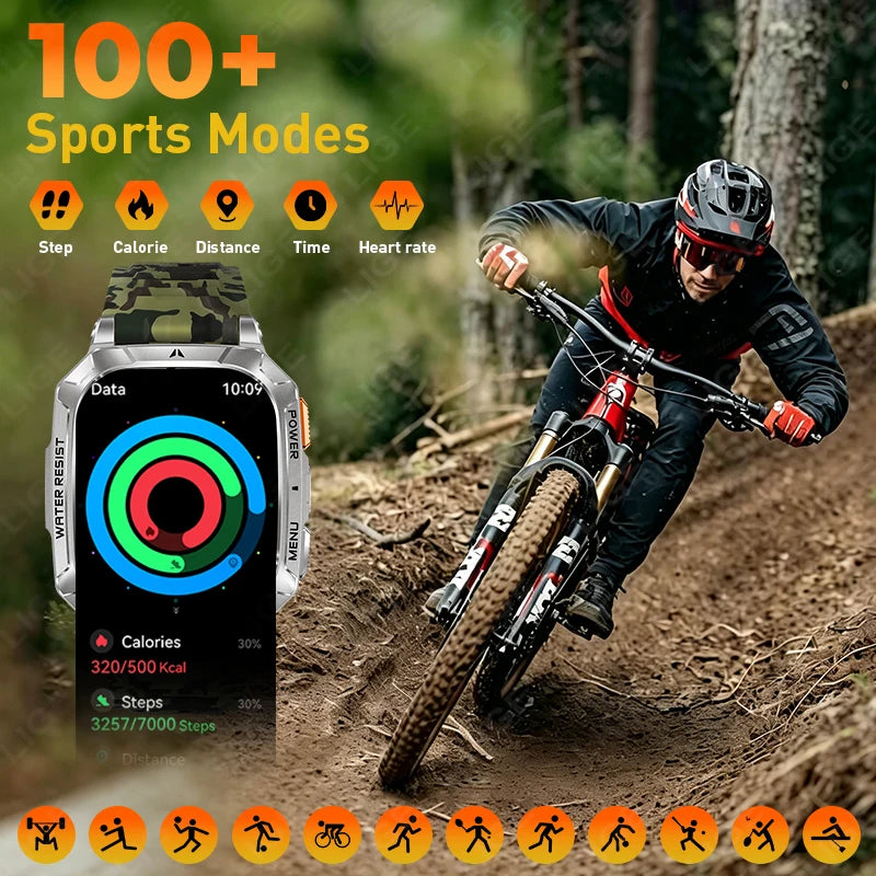 Reloj Inteligente LIGE Militar Batería 1400mAh Bluetooth