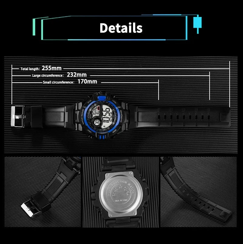 Reloj Digital Deportivo Resistente al Agua Hombre