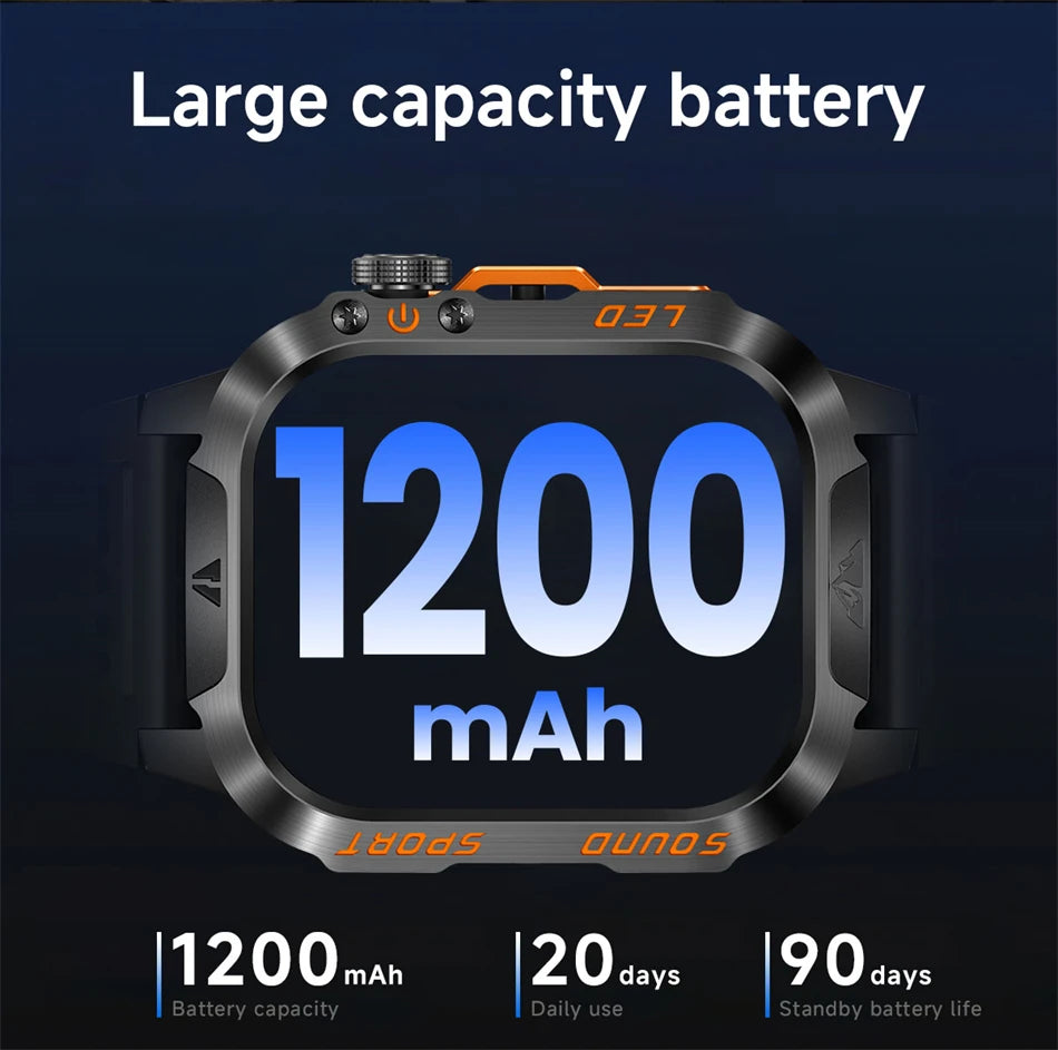 Reloj Inteligente Militar con Batería de 1200mAh