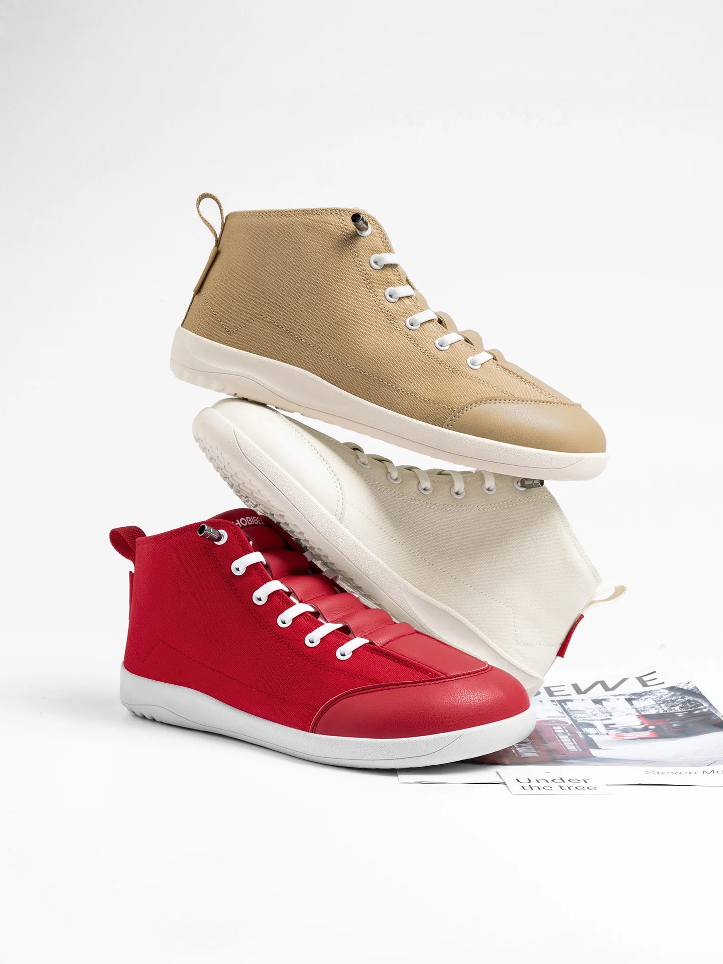 Zapatillas de Lona de Media Caña para Mujer HOBIBEAR, Botas Unisex de Punta Ancha Minimalistas, Zapatillas de Running Zero-Drop para Senderismo