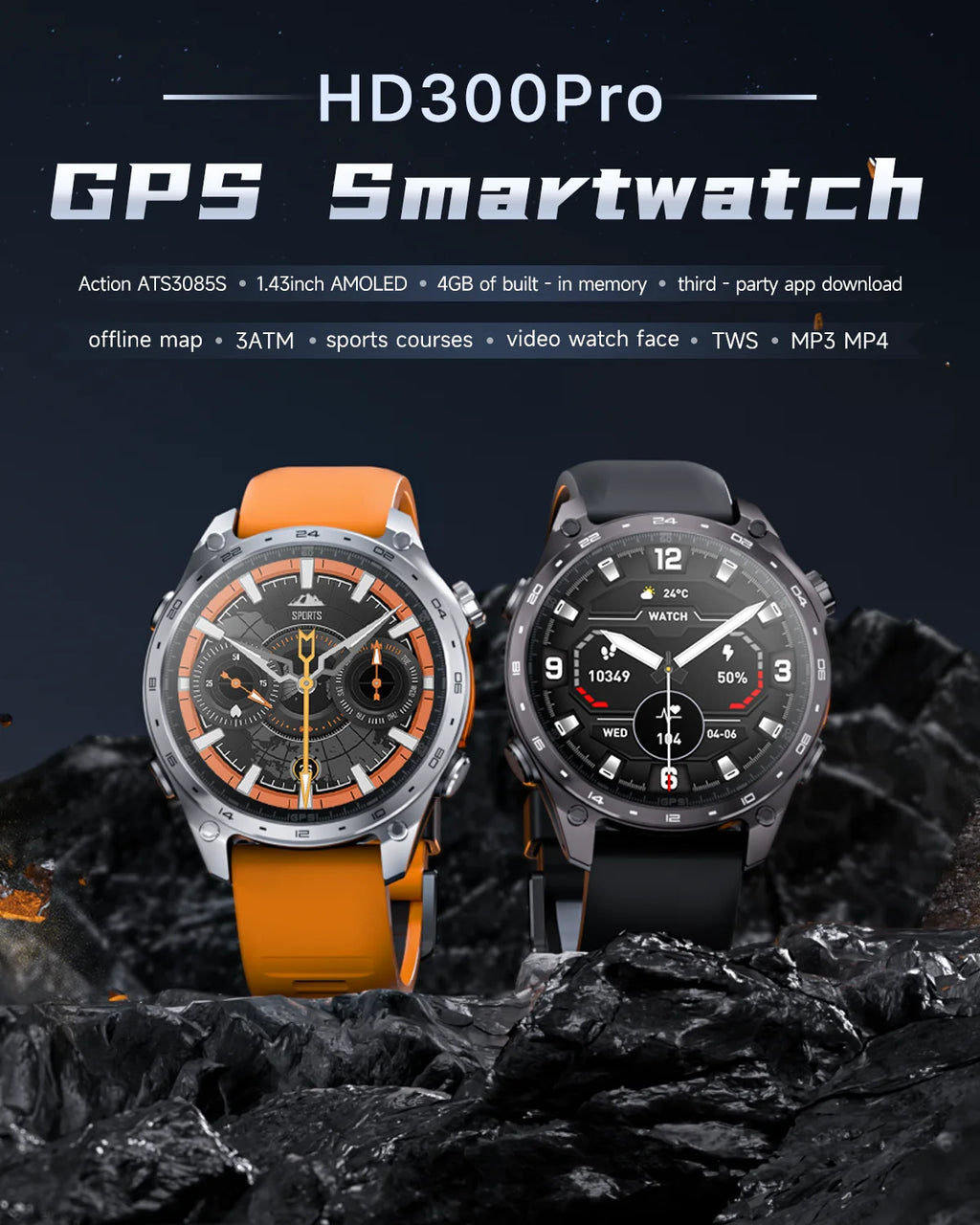 Reloj Inteligente Militar GPS Altímetro 530mAh