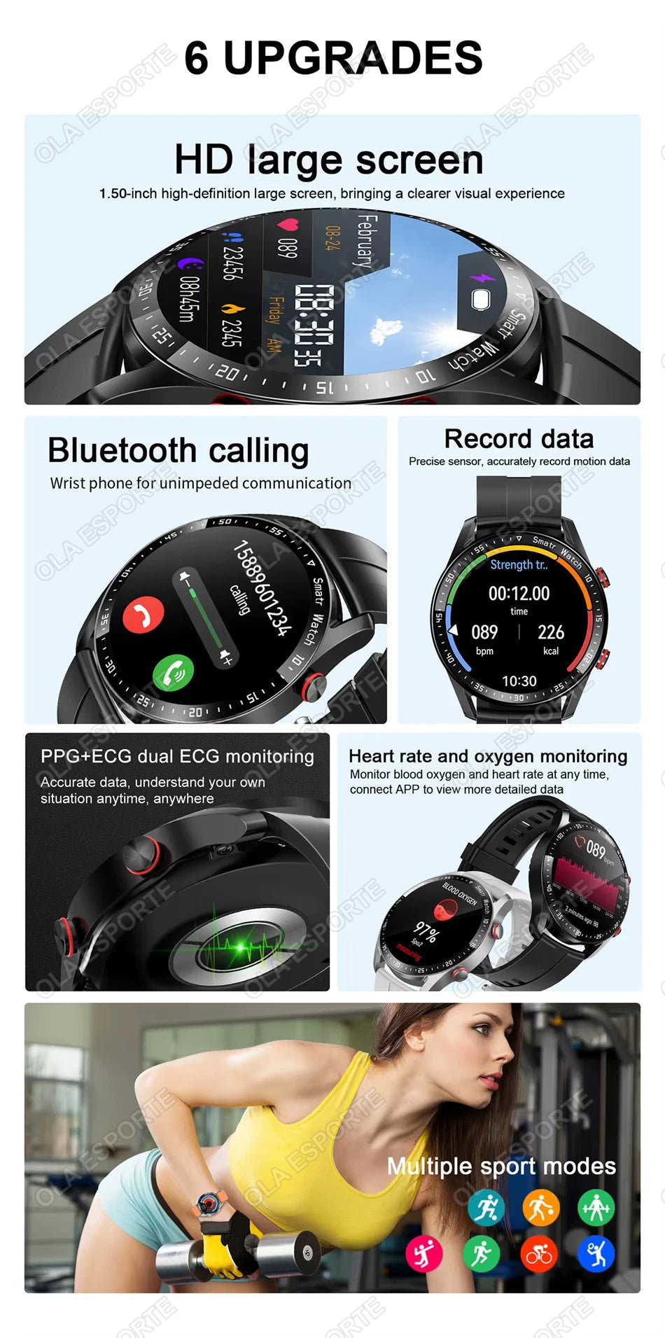 Reloj Inteligente Pantalla Táctil 1.5 Llamadas BT