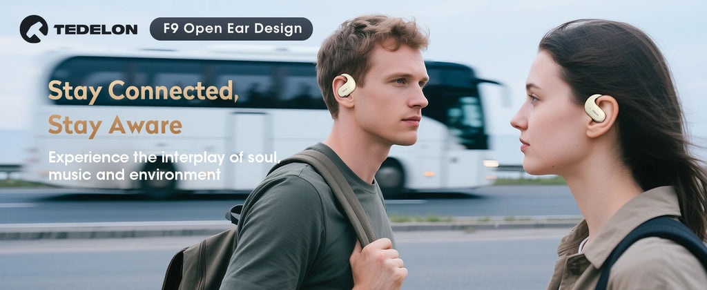 Tedelon F9 auriculares abiertos auriculares inalámbricos OWS Bluetooth 5,4 auriculares sonido HiFi TWS auriculares Bluetooth para ciclismo correr