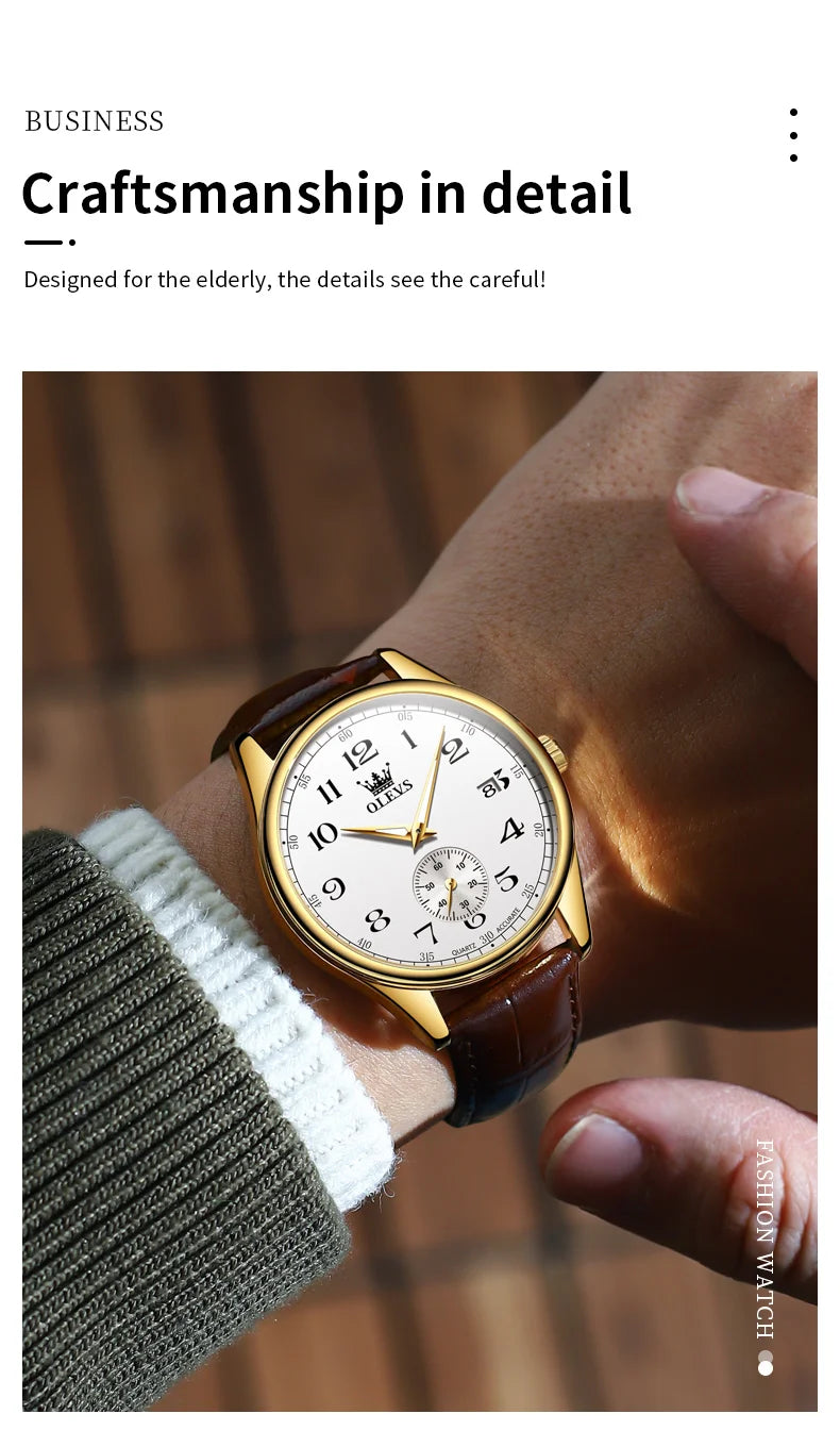 Reloj de Cuarzo OLEVS 3622 para Hombre, Resistente al Agua, Luminoso