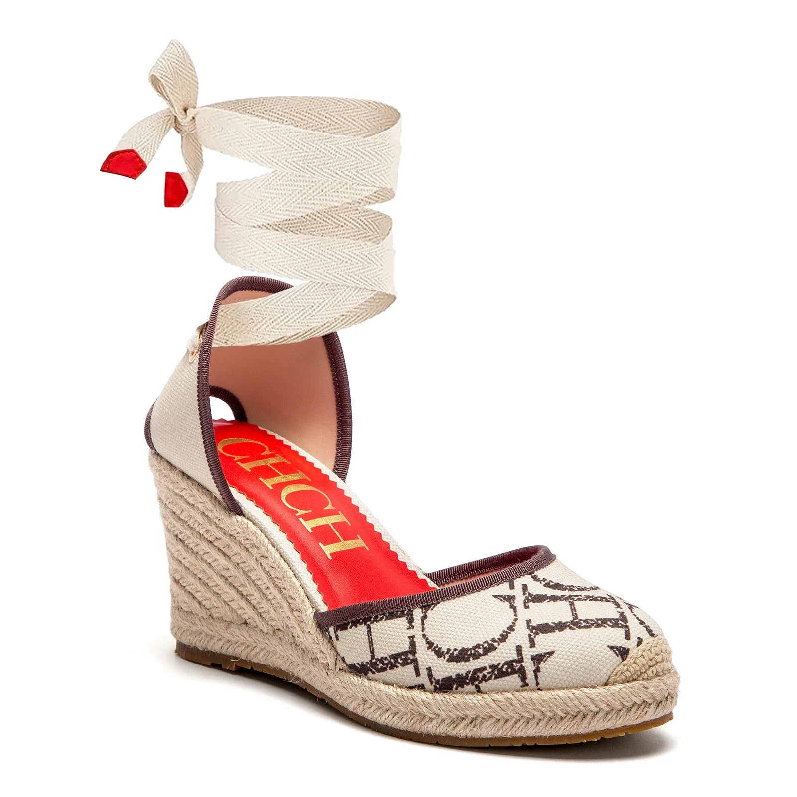 Sandalias Alpargata Mujer Cuña 8cm | Punta Cerrada Correa Tobillo