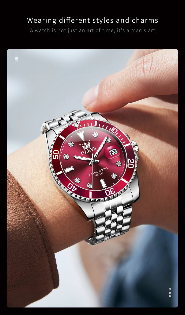 Reloj de Cuarzo de Lujo OLEVS para Hombre con Fecha Luminosa