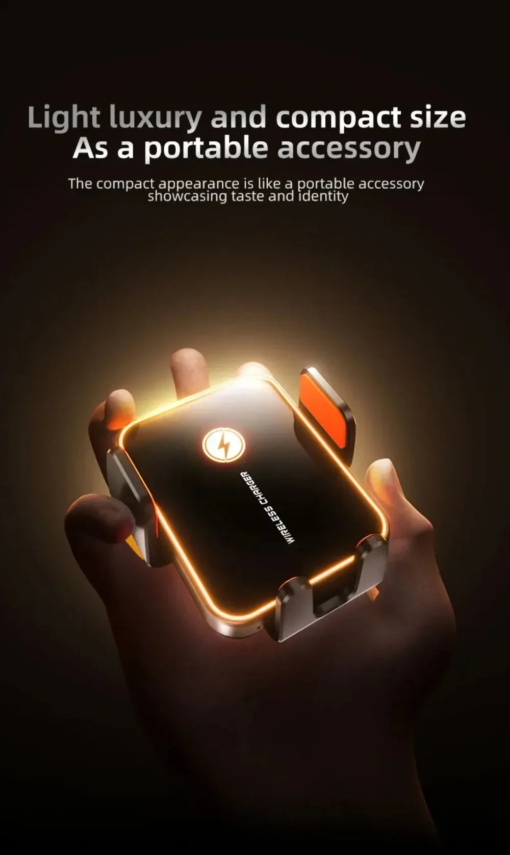 Mini Cargador Inalámbrico para Auto con Sensor Inteligente, Carga Rápida de 15W, Soporte para Teléfono con Ventilación de Aire para iPhone 17 16 15 14 13 12 Samsung