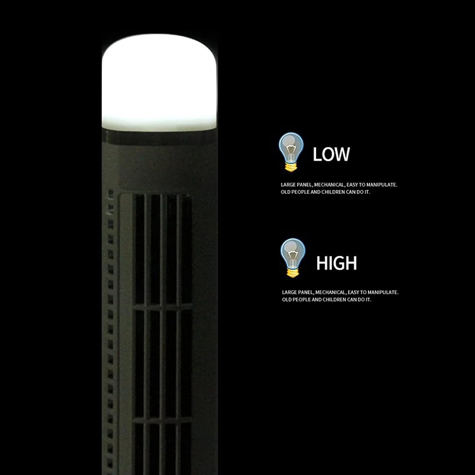 Ventilador de Torre Mini Sin Aspas con Luz y Alimentación USB