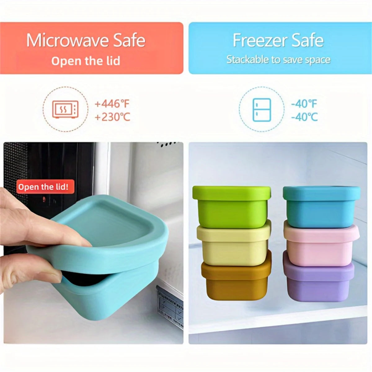 Fiambrera de silicona para niños de 100ml, tazón de comida complementaria, caja de comida complementaria para huevos al vapor, horno microondas