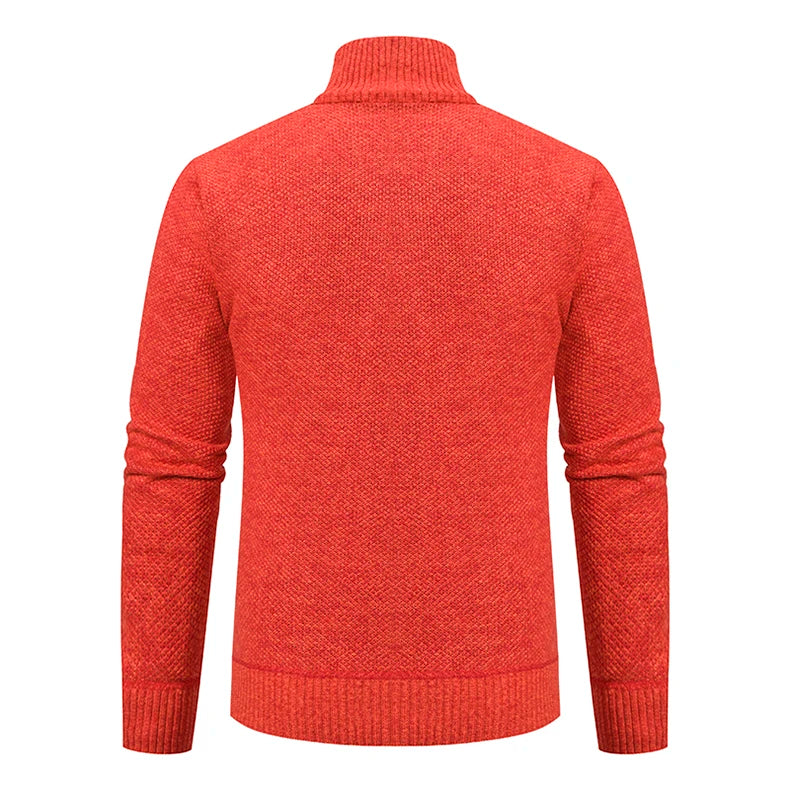 Buzo Cárdigan con Cremallera para Hombre – Cuello Alto y Forro Polar
