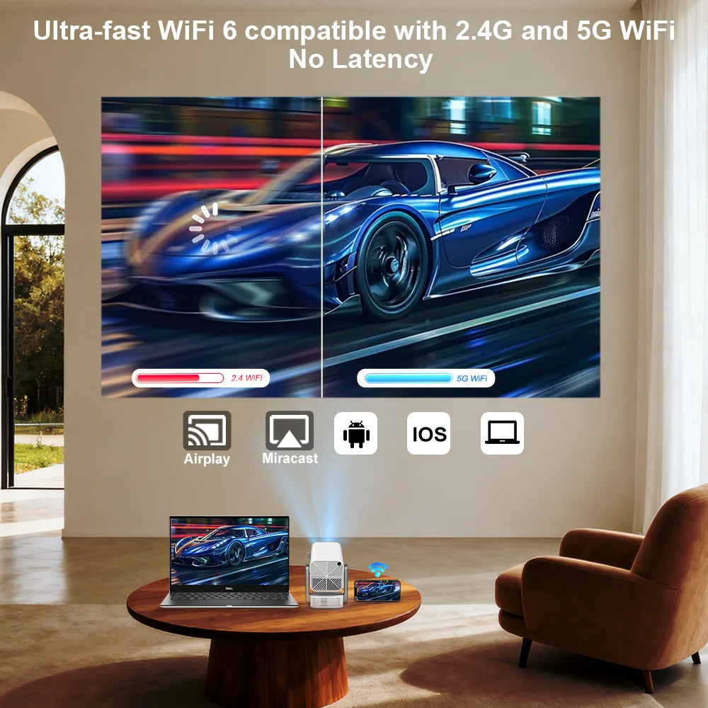 ThundeaL Nuevo Proyector 4K Full HD TD80 Pro Android WiFi 3D Home Theater TD80Pro Proyector Portátil Mini con Video 3D PK TD80W