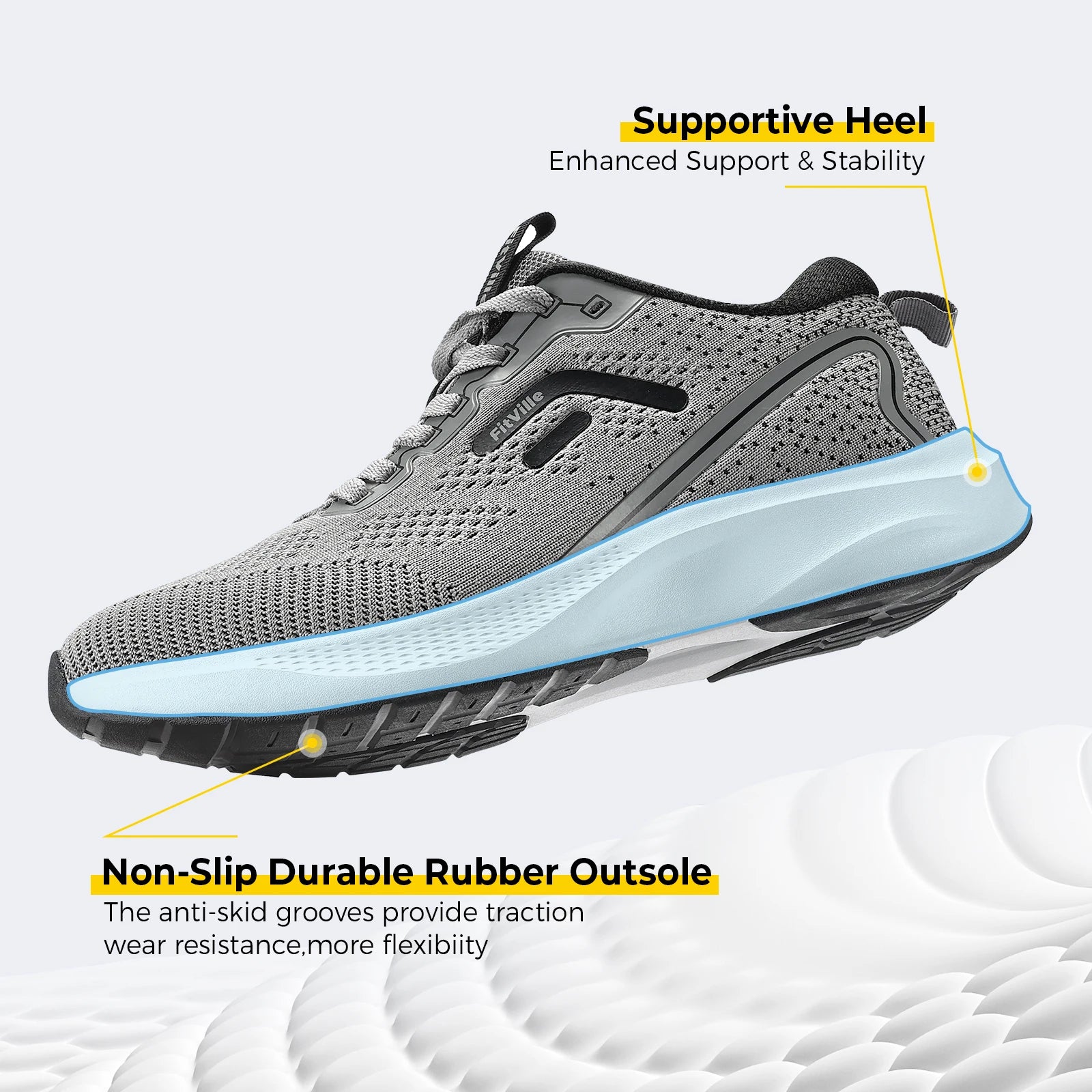 FitVille Zapatillas Deportivas Anchas para Hombre | Transpirables