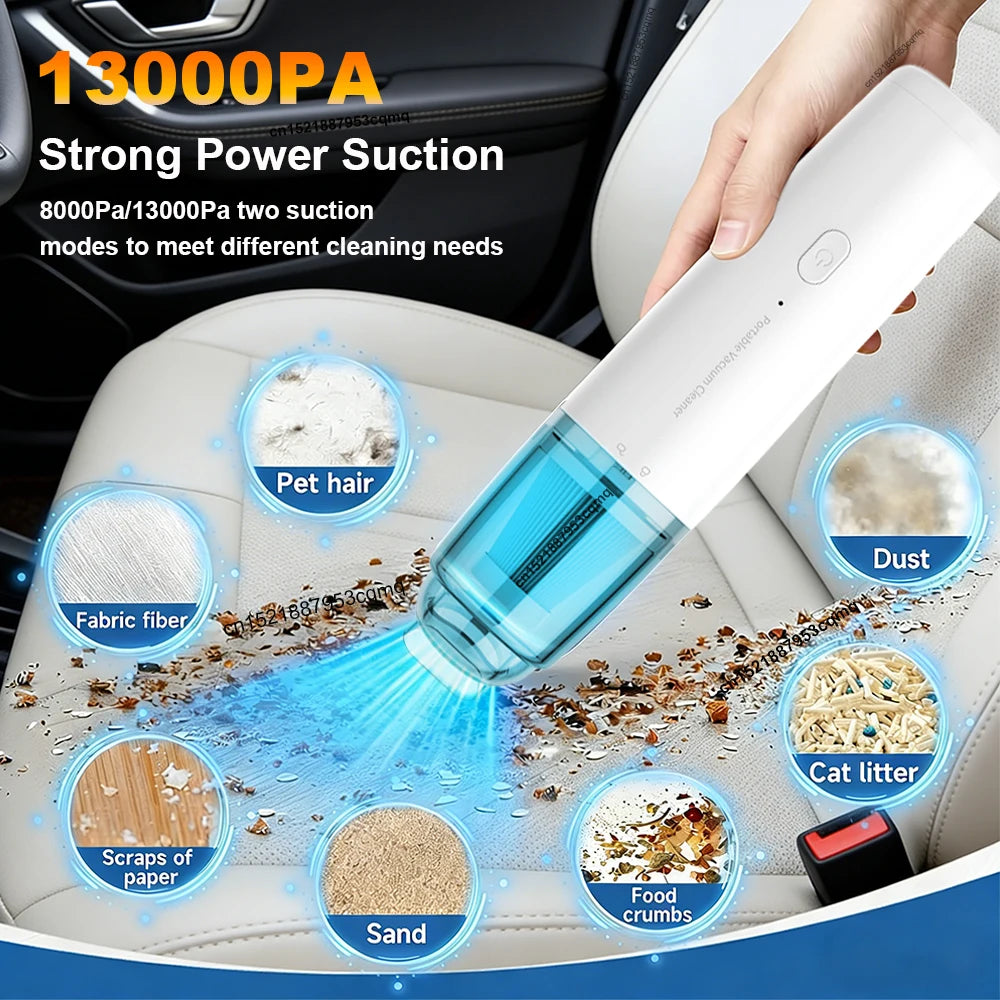 Aspiradora de mano inalámbrica USB 13000Pa para auto y hogar