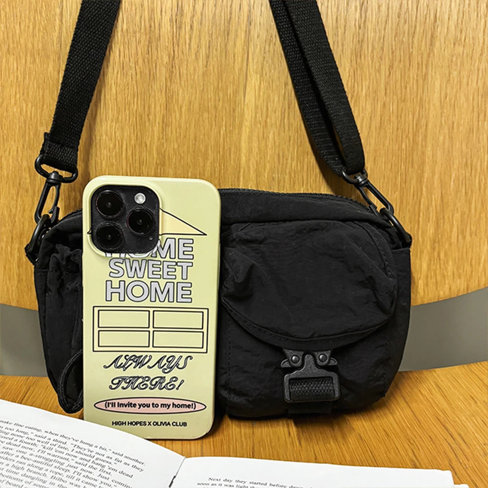 Bolso bandolera deportivo, diseño de estilo de ropa de trabajo, bolso de hombro individual, bolso de pecho ligero multifuncional, bolso para teléfono móvil
