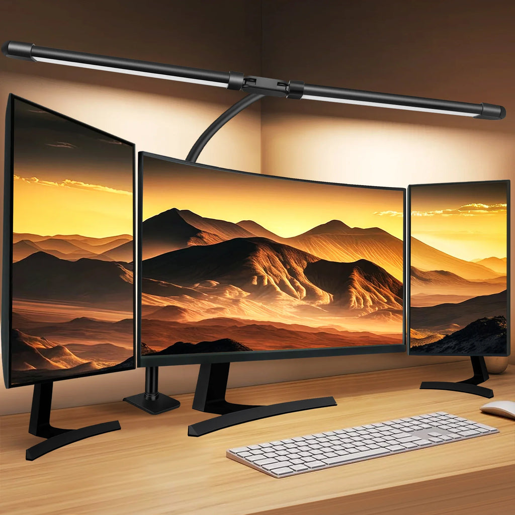 Lámpara de escritorio con Clip LED de doble cabezal, lámpara de mesa de arquitecto para iluminación de oficina en casa, 3 modos de Color y 10 lámparas de escritorio regulables con protección ocular