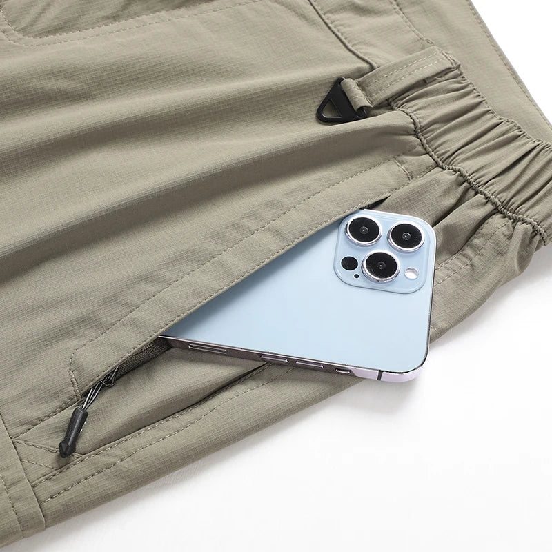 Pantalones convertibles de senderismo tipo cargo para hombre, impermeables, de secado rápido, livianos, con cremallera extraíble, perfectos para aventuras al aire libre, pesca y camping, equipo de senderismo versátil para