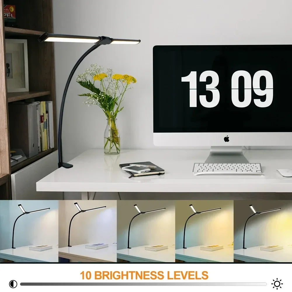 Lámpara de escritorio con Clip Led de un solo cabezal, lámparas de mesa de ordenador regulables, Monitor, luz de arquitecto, lámpara de mesa para luces de lectura de oficina
