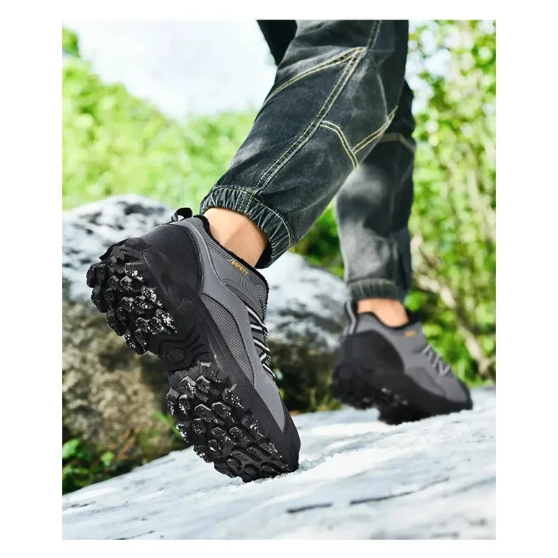 Botas de senderismo para hombre con forro polar, suela gruesa antideslizante
