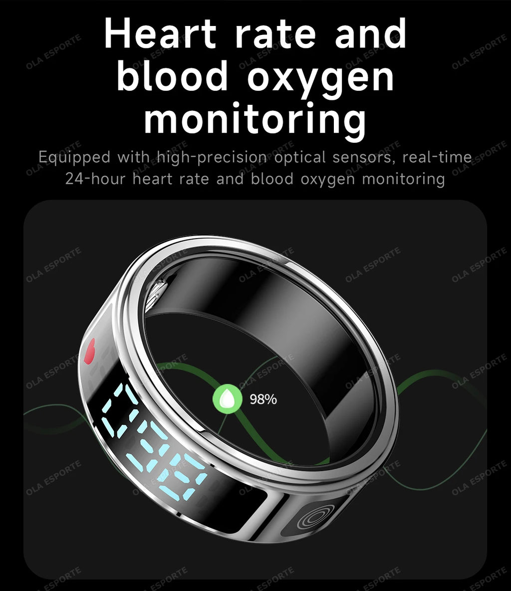 Nuevo Anillo Inteligente 2026 con Pantalla, Gestos, Video, Resistencia al Agua 5ATM, Cámara Remota, Monitoreo de Presión Arterial para Hombres y Mujeres
