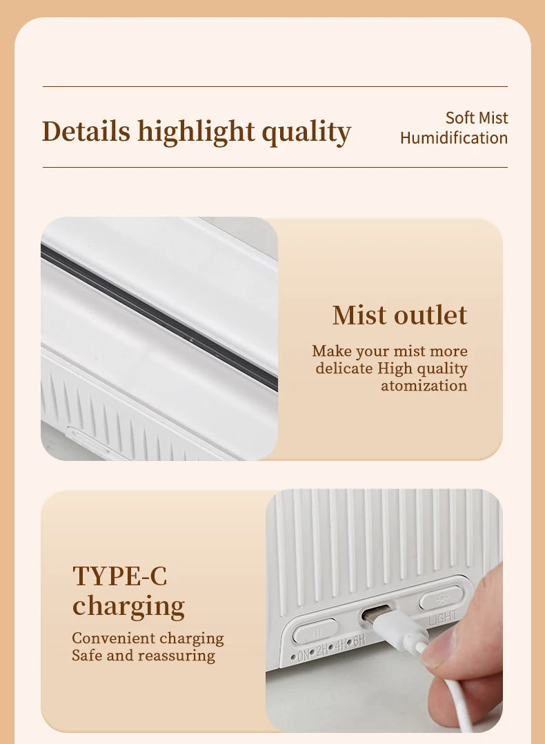 Humidificador de aromaterapia con llama, atmósfera colorida, luz nocturna, humidificación silenciosa, diseño de ventilación de fondo suave