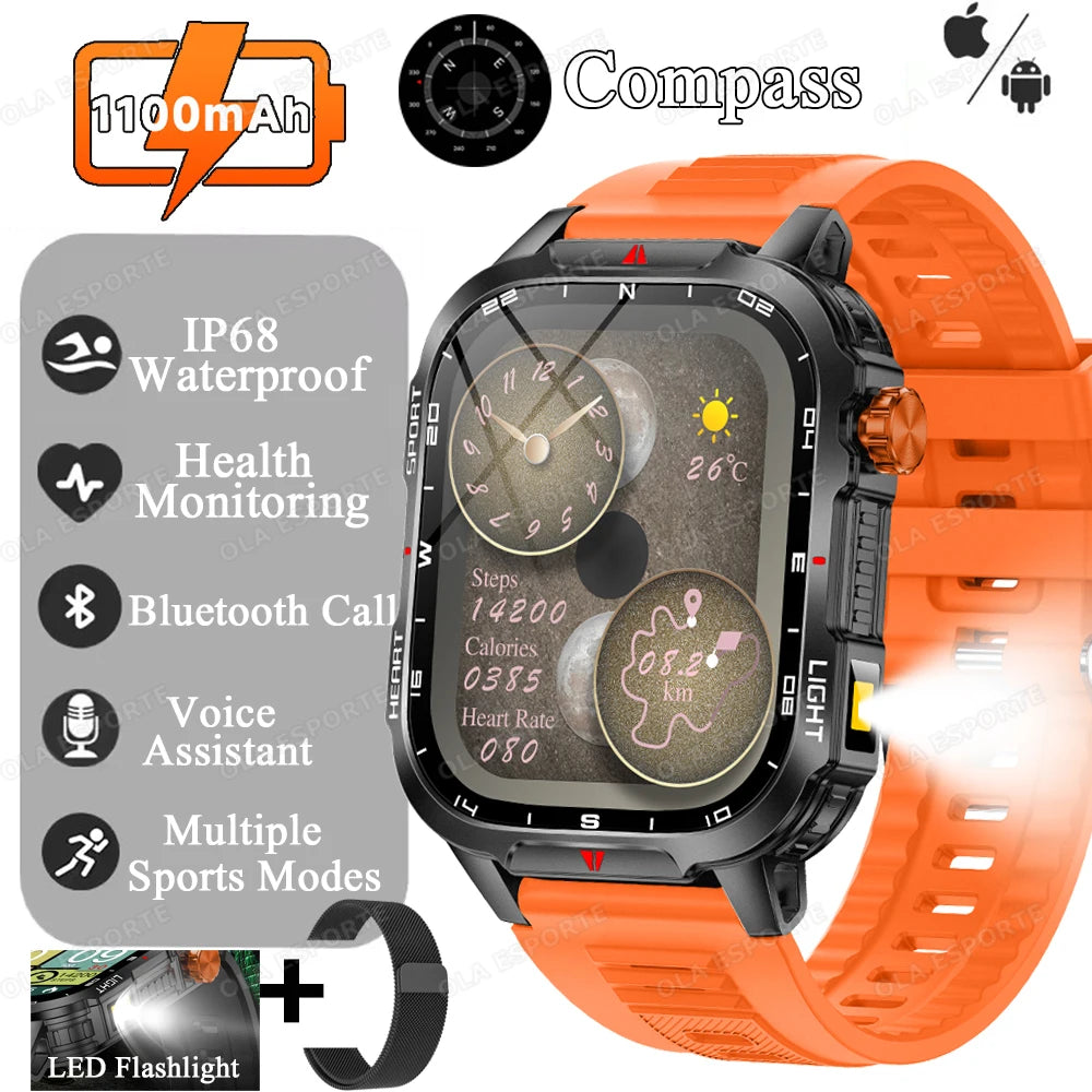 Reloj Inteligente Militar para Hombre - GPS, 1100mAh y 10ATM