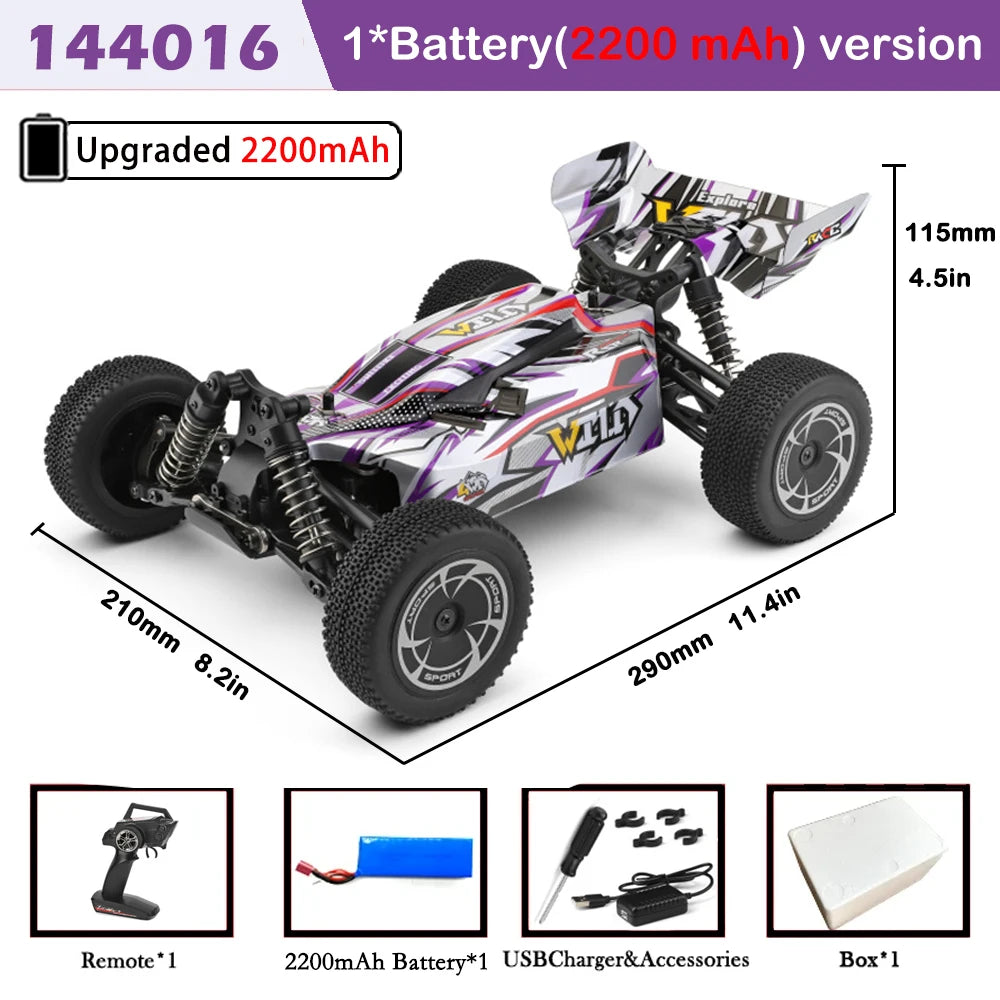 Coche RC 1/14, 35 KM/H, Motor 390, 4WD, Alta Velocidad Todoterreno