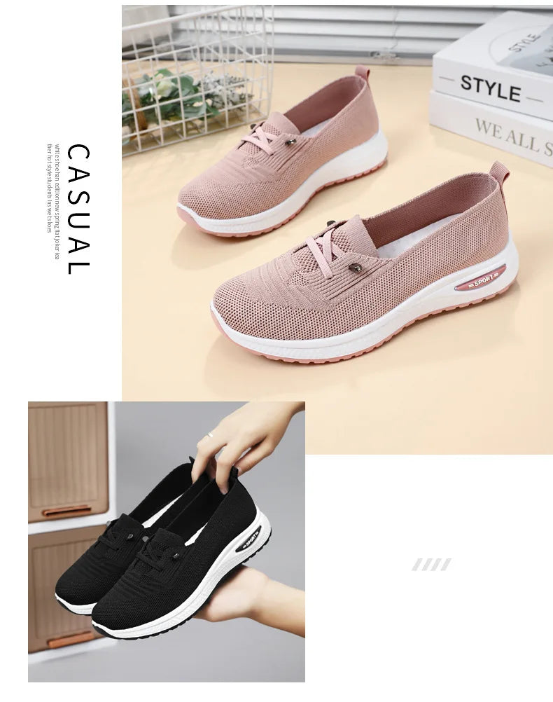 Zapatillas de Mujer Casual — Malla Transpirable, Suela Gruesa