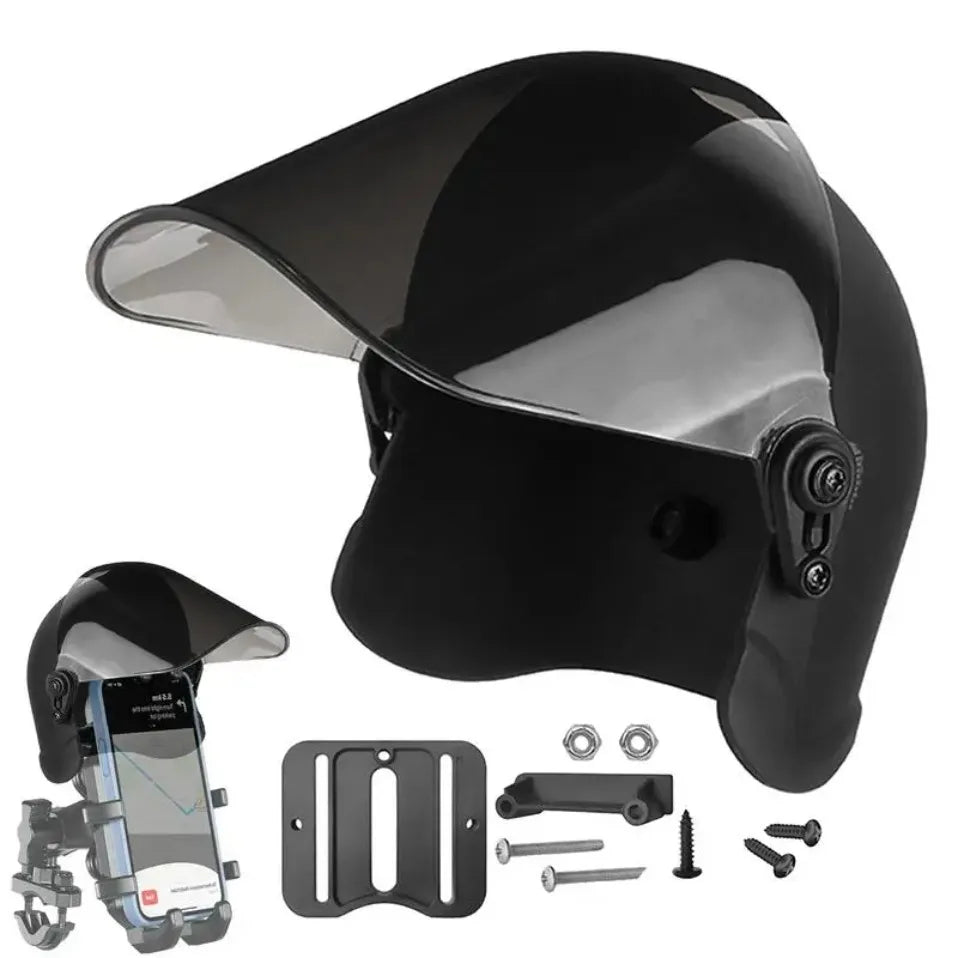 Soporte para Teléfono de Motocicleta, Parasol para Casco, Protector Solar Impermeable para Teléfono Móvil, Parasol para Casco de Moto